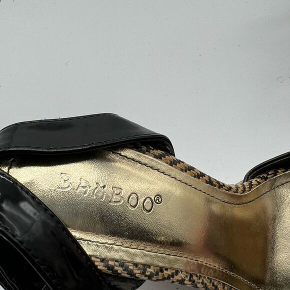 Bamboo Raffia Look Wedge Platform Sandals - Picture 11 of 11